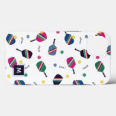 Pickleball Speciaal Monogram Blauw Groen Roze Case-Mate iPhone Case (Achterkant (horizontaal))