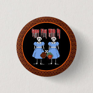 Pickleball speelt mee met ons Horror Movie Twins Ronde Button 3,2 Cm