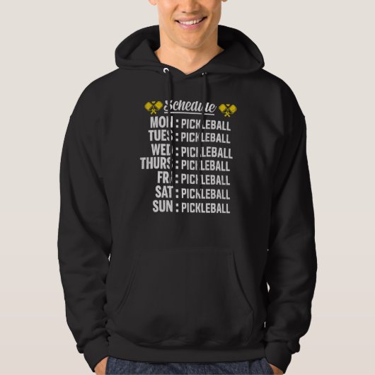 Pickleball Spelen Schema Speler Paddle Graphi Hoodie (Voorkant)