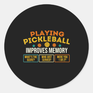 Pickleball spelen verbetert het geheugen - pickleb ronde sticker