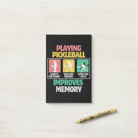 Pickleball spelen verbetert het geheugen post-it® notes (Op bureau)