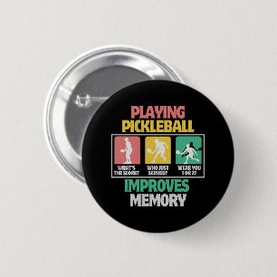 Pickleball spelen verbetert het geheugen ronde button 5,7 cm