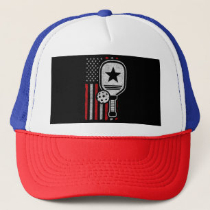 Pickleball Speler - Amerikaanse Vlag Pickleball -  Trucker Pet