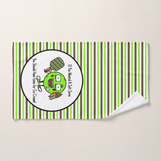 Pickleball speler Chocolade Zachte Serve Groen Gra Handdoek (Handdoek)