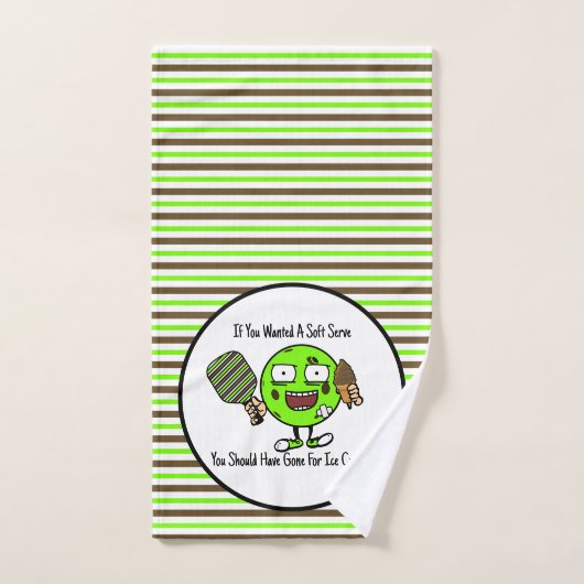 Pickleball speler Chocolade Zachte Serve Groen Gra Handdoek (Handdoek)