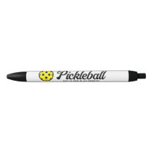 Pickleball-speler die pennen schrijft met een grap
