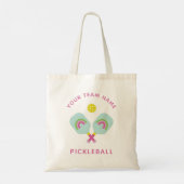 Pickleball Speler Gift Rainbow Paddles Custom Tote Bag (Achterkant)