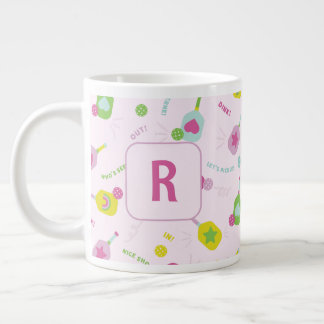 Pickleball Speler Gift voor Haar Roze Gepersonalis Extra Grote Beker