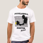 Pickleball speler meester winnaar aangepaste naam t-shirt (Voorkant)