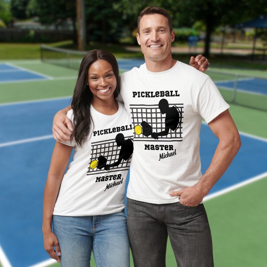 Pickleball speler meester winnaar aangepaste naam t-shirt