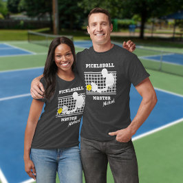 Pickleball speler meester winnaar aangepaste naam t-shirt