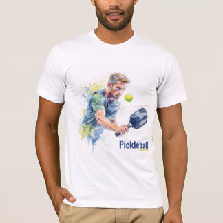 Pickleball-speler met bal - watercolorstijl t-shirt