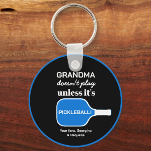 Pickleball Speler Oma Grappig Custom Typografie Sleutelhanger