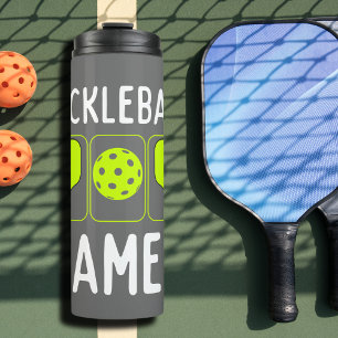 Pickleball Speler Paddles en Bal Thermosbeker