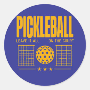 Pickleball Spirit - Laat het allemaal op de baan Ronde Sticker