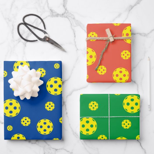 Pickleball sport thème envelopper feuilles de papi (Recto)