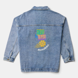 Pickleball sport tshirt t-shirt quote denim jacket