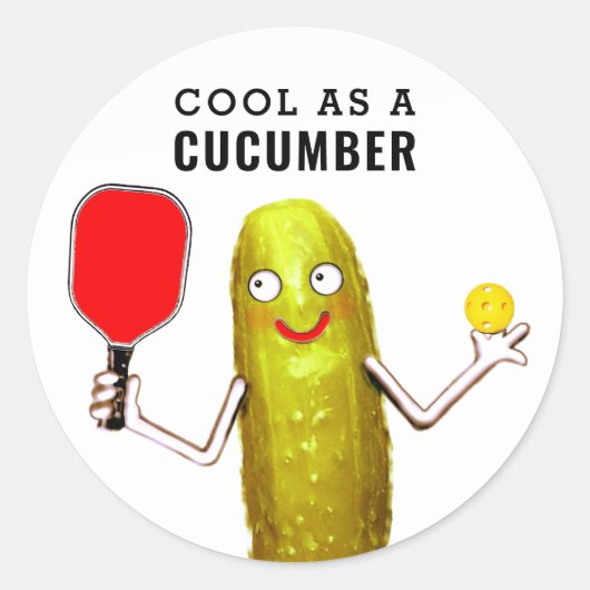 Pickleball Sports Slogan Classic Round Sticker (Voorkant)