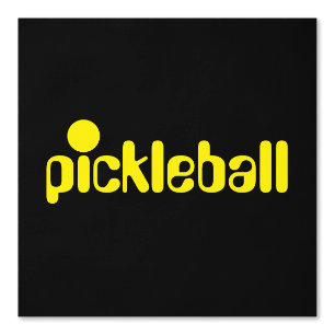 PICKLEBALL Sporty Mod Heldergele tekst op zwart Behang