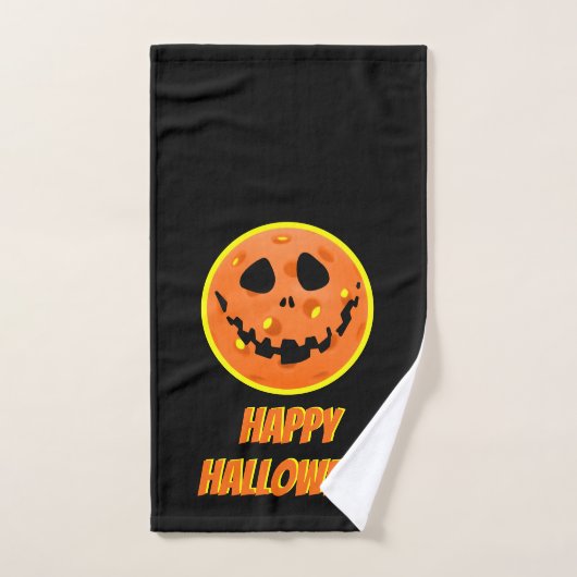 Pickleball Squelette Jack-o'Lantern Halloween (Serviette à main)