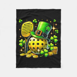 Pickleball St. Patrick's Day gelukkige pickleball Fleece Deken