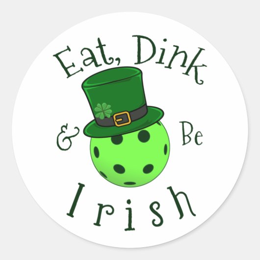 Pickleball St Patricks Day Ronde Sticker (Voorkant)