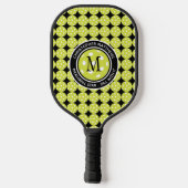 Pickleball Star Custom Quote Name Initiaal Black Paddle (Achterkant)