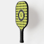 Pickleball Star Custom Quote Name Initiaal Black Pickleball Paddle (Links)