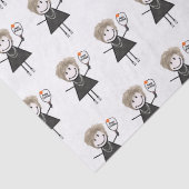 Pickleball Stick Figuur Girl Tissuepapier (Detail)