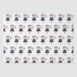 Pickleball Stick Figuur Girl Tissuepapier