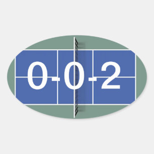 Pickleball Sticker "0-0-2" op Pickleball Court