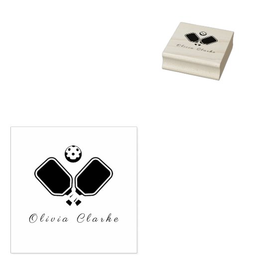 Pickleball Stijlvol Script Rubber Stamp Rubberstempel (Gestempeld)