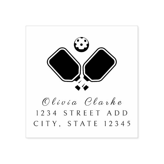 Pickleball Stlish Script Tampon en caoutchouc (Impression)