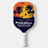 Pickleball Sun Palm Trees voegen aangepaste tekst Pickleball Paddle (Voorkant)