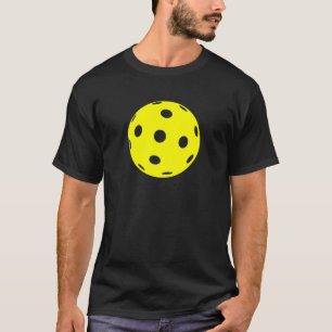 Pickleball T-shirt: Gele bal op zwart (Mannen) T-shirt