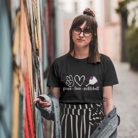 PickleBall T-shirt Locve, Peace & Pickleball T-shi