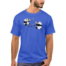 Pickleball T-shirt: "Pickleball Pandas" (blauw)
