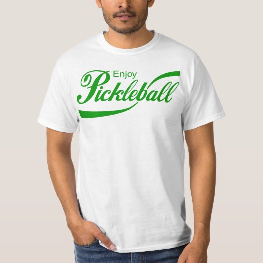 Pickleball T-shirt van de mannen: "Enjoy Picklebal (Voorkant)