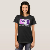 Pickleball T-shirt voor dames: "HIT ALS EEN MEISJE (Voorkant volledig)