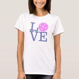 Pickleball T-shirt voor dames: "LOVE" (roze)