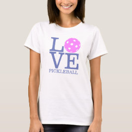 Pickleball T-shirt voor dames: "LOVE" (roze)