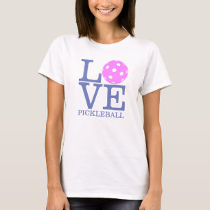 Pickleball T-shirt voor dames: "LOVE" (roze)