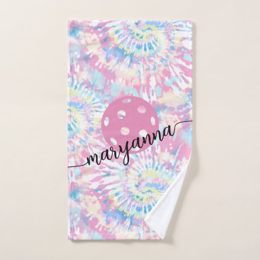 Pickleball Tie Dye Script de Sport Personnalisé Ma (Serviette à main)