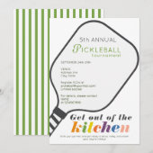 Pickleball Toernooi Open Huis Pickleball Feestje Kaart (Voorkant / Achterkant)