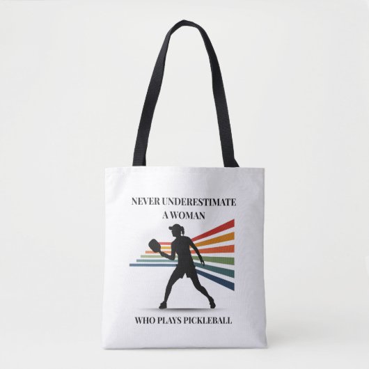 Pickleball Tote Bag – Never underestimate a woman (Devant)