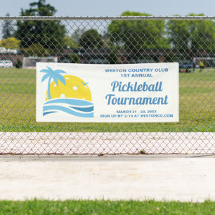 Pickleball Tournament Tropical Palm Tree Sun Beach Spandoek