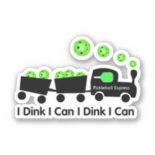 Pickleball Training Ik Dink Ik Kan Groene Bal Sticker