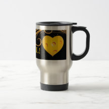 Pickleball Travel Mug met Yellow Pickleball Heart