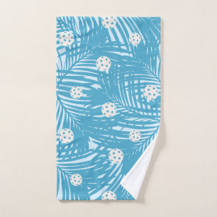 Pickleball Tropical Palm Blue Unique Fun Sport Handdoek
