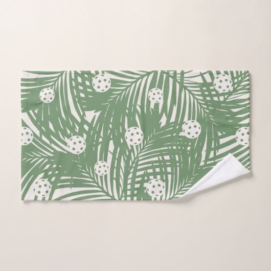 Pickleball Tropical Palm Green Fun Unique Handdoek (Handdoek)